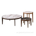 Massive Holztea -Tisch -Set -Set Mitte Tee Tische
